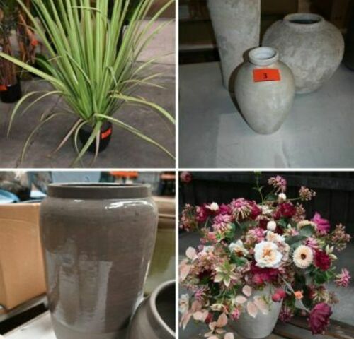 Bloempotten en kunststof planten en bloemen - Lummen – veiling bij Belga Veilingen, Lummen