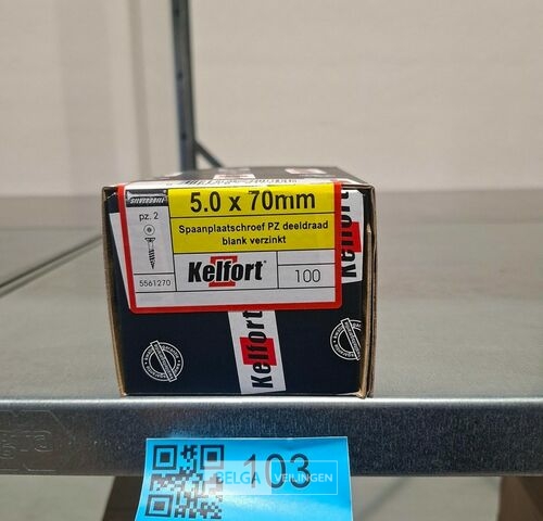 Kelfort spaanplaatschroef 5x70 PZ-2 - deeldraad 100st – kavel bij Belga Veilingen, Bree