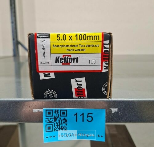 Kelfort spaanplaatschroef 5x100 torx - deeldraad 100st – kavel bij Belga Veilingen, Bree