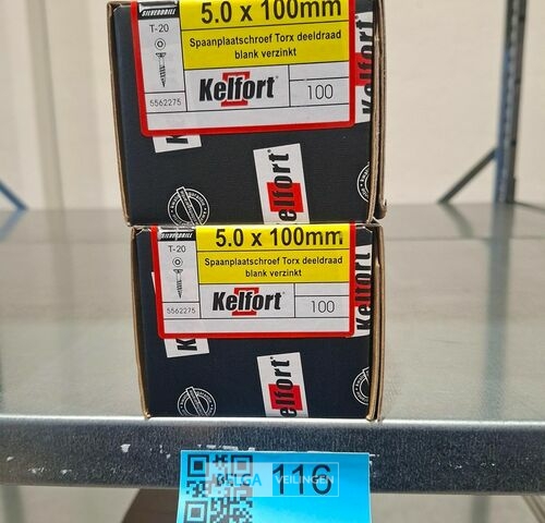 Kelfort spaanplaatschroef 5x100 torx - deeldraad 2x 100st – kavel bij Belga Veilingen, Bree