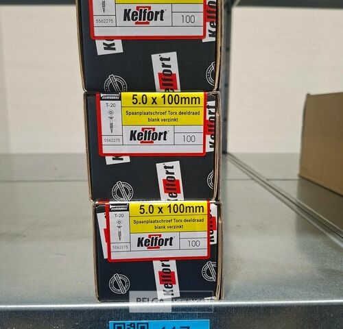 Kelfort spaanplaatschroef 5x100 torx - deeldraad 3x 100st – kavel bij Belga Veilingen, Bree