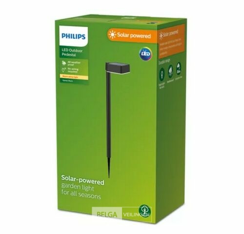 Philips tuinlamp op zonne-energie 200 lumen 1,5W 2700k IP44 – kavel bij Belga Veilingen, Bree