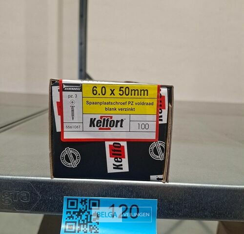 Kelfort spaanplaatschroef 6x50 PZ-2 - voldraad 100st – kavel bij Belga Veilingen, Bree