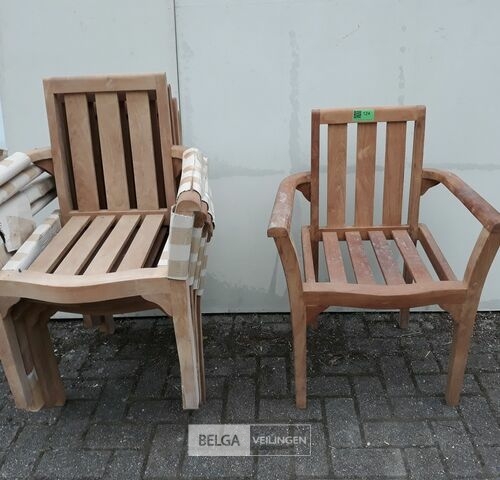 5 x Tuinstoel teak – kavel bij Belga Veilingen, Oudsbergen
