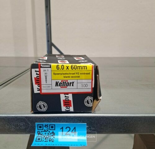 Kelfort spaanplaatschroef 6x60 PZ-3 - voldraad 100st – kavel bij Belga Veilingen, Bree