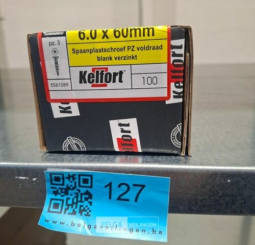 Kelfort spaanplaatschroef 6x60 PZ-3 - voldraad 10x 100st – kavel bij Belga Veilingen, Bree