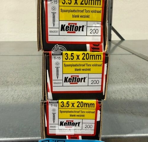 Kelfort spaanplaatschroef 3,5x20 torx - voldraad 3x 200st – kavel bij Belga Veilingen, Bree