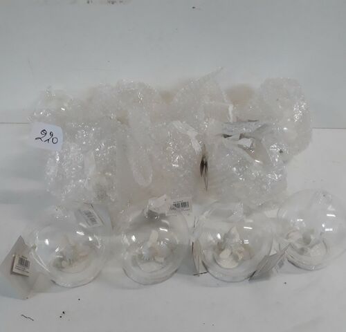 12 x Vogel in transparante kerstbal 8 cm – kavel bij Belga Veilingen, Oudsbergen