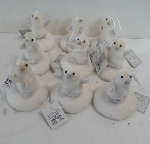 9 x Hangdeco pinguïn op ijsschot 10 cm – kavel bij Belga Veilingen, Oudsbergen
