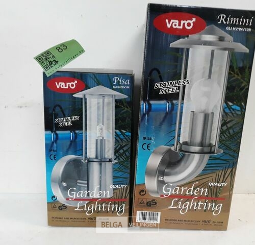 2 x Buitenlamp inox rond 2 assorti – kavel bij Belga Veilingen, Oudsbergen