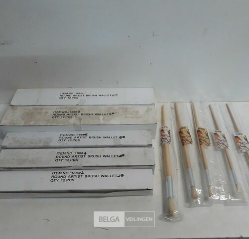 60 x Penselen rond mix 5 x 12 stuks – kavel bij Belga Veilingen, Oudsbergen