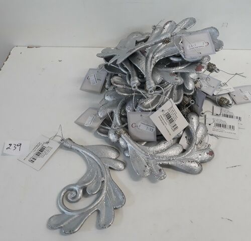 20 x Hangdeco blad grijs pvc 15 cm – kavel bij Belga Veilingen, Oudsbergen