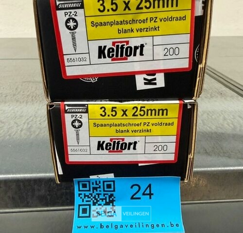Kelfort spaanplaatschroef 3,5x25 PZ-2 - voldraad 2x 200st – kavel bij Belga Veilingen, Bree
