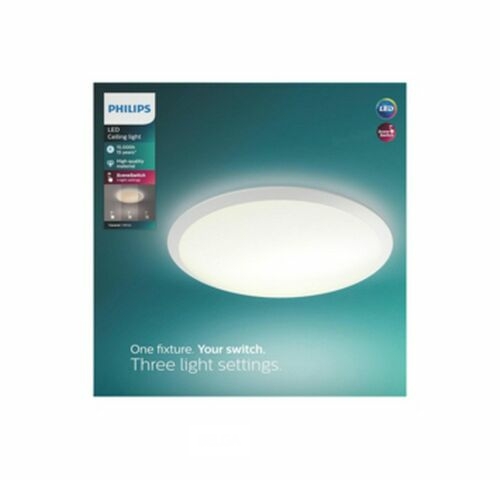 Philips plafonnière Canaval met geïntegreerde LED 1500 Lm 18 W warmwit rond wit – kavel bij Belga Veilingen, Bree