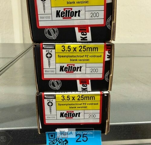Kelfort spaanplaatschroef 3,5x25 PZ-2 - voldraad 3x 200st – kavel bij Belga Veilingen, Bree