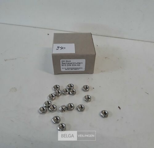 1 x Zeskantmoer INOX A2 M 6 200 stuks – kavel bij Belga Veilingen, Oudsbergen