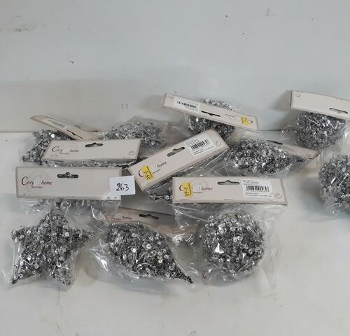 12 x Hangdeco zilver pailletten mix – kavel bij Belga Veilingen, Oudsbergen