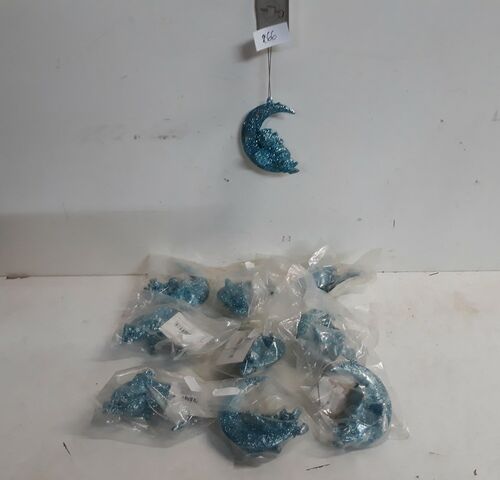 10 x Hangdeco engel op maan licht blauw 8 cm – kavel bij Belga Veilingen, Oudsbergen