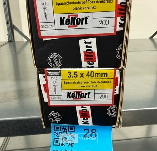 Kelfort spaanplaatschroef 3,5x40 torx - voldraad 2x 200st – kavel bij Belga Veilingen, Bree