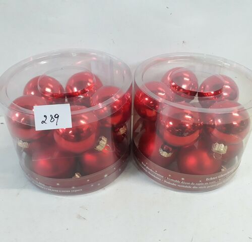 2 x Kerstballen glas 10 stuks rood – kavel bij Belga Veilingen, Oudsbergen