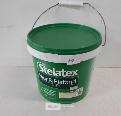 1 x Muur en plafond verf Stelatex 5 L – kavel bij Belga Veilingen, Oudsbergen