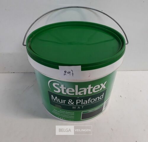 1 x Muur en plafond verf Stelatex 2,5L – kavel bij Belga Veilingen, Oudsbergen