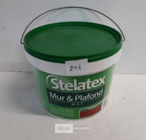 1 x Muur en plafond verf Stelatex 2,5L – kavel bij Belga Veilingen, Oudsbergen