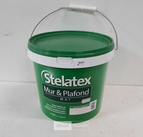 1 x Muur en plafond verf Stelatex 5 L – kavel bij Belga Veilingen, Oudsbergen