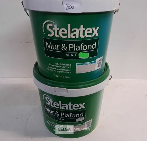 2 x Muur en plafond verf Stelatex 5L – kavel bij Belga Veilingen, Oudsbergen