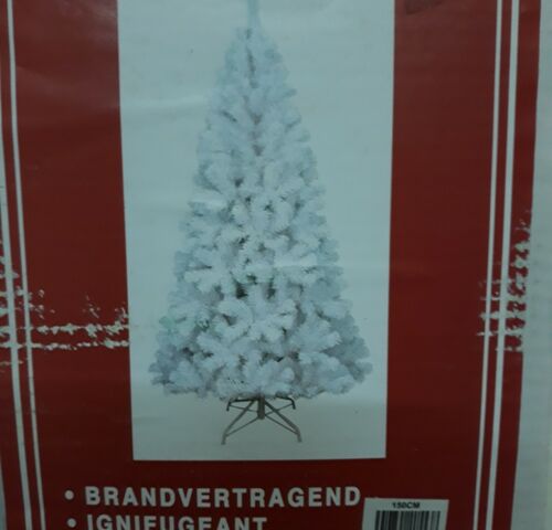 1 x Kerstboom 1,5 M metalen voet wit – kavel bij Belga Veilingen, Oudsbergen