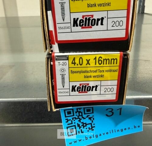 Kelfort spaanplaatschroef 4x16 torx - voldraad 2x 200st – kavel bij Belga Veilingen, Bree
