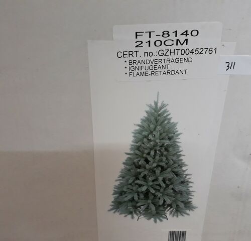 1 x Kerstboom 2,1 M metalen voet zilverspar – kavel bij Belga Veilingen, Oudsbergen