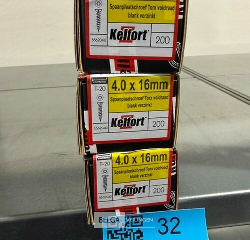Kelfort spaanplaatschroef 4x16 torx - voldraad 3x 200st – kavel bij Belga Veilingen, Bree
