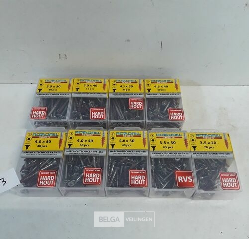9 x Houtschroeven INOX blister verzonken kop red-tip mix – kavel bij Belga Veilingen, Oudsbergen