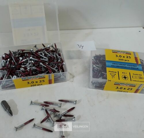 2 x houtschroeven 3x25mm 200 stuks – kavel bij Belga Veilingen, Oudsbergen