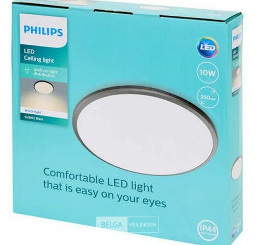 Philips plafondlamp led spatwaterbestendig 1000 lumen 10W 3000K IP44 – kavel bij Belga Veilingen, Bree
