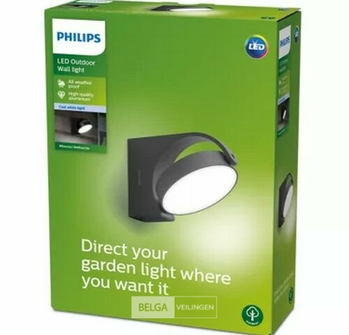 10x Philips wandlamp tuin led 680 lumen 7W 4000K IP44 – kavel bij Belga Veilingen, Bree