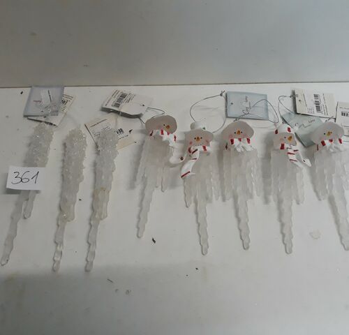 8 x Ijspegel 14 cm 5 x sneeuwmanhoofd 3 x spies – kavel bij Belga Veilingen, Oudsbergen