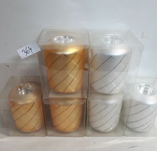 6 x T-lichthouder glas 10 cm – kavel bij Belga Veilingen, Oudsbergen