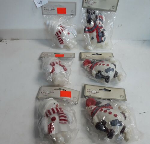 6 x Hangdeco sneeuwman pvc 2 assorti – kavel bij Belga Veilingen, Oudsbergen
