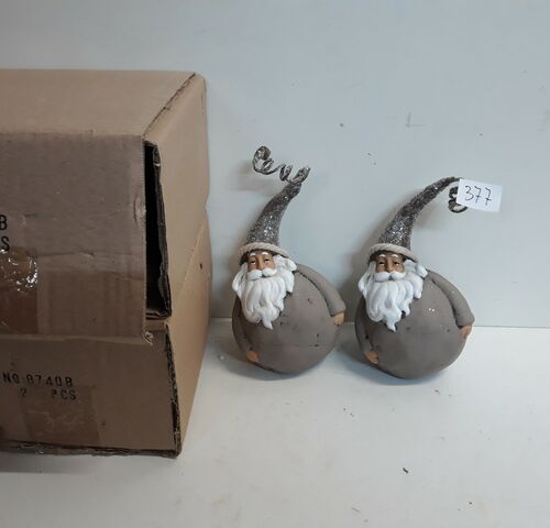 4 x Kerstman keramiek tafeldeco 17 cm – kavel bij Belga Veilingen, Oudsbergen