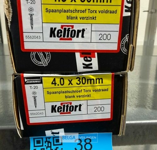 Kelfort spaanplaatschroef 4x30 torx - voldraad 2x 200st – kavel bij Belga Veilingen, Bree