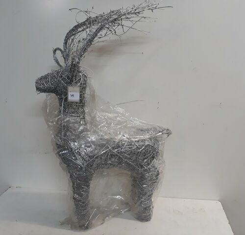1 x Hert staand zilver met verlichting 55x55 cm – kavel bij Belga Veilingen, Oudsbergen