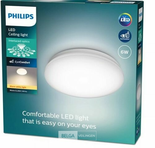 Philips Moire plafondlamp, 6 W, koelwit licht, klein – kavel bij Belga Veilingen, Bree