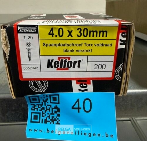 Kelfort spaanplaatschroef 4x30 torx - voldraad 10x 200st – kavel bij Belga Veilingen, Bree