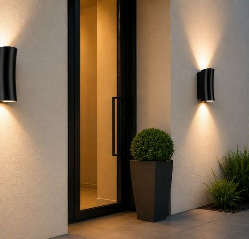 4 x Buiten Wandlamp Up & Down – GU10 – Zwart – IP44 – SAFARI – kavel bij Belga Veilingen