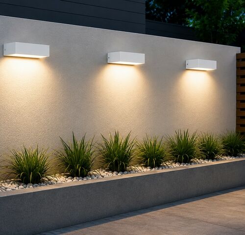 6 x LED Buiten Wandlamp – 9W – 4200K Neutraal Wit - Wit – IP65 – ANDIZ – kavel bij Belga Veilingen