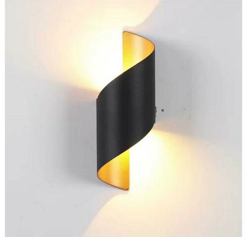 4 x LED Wandlamp – 6W – 3500K Neutraal Wit – IP54 – Zwart/Goud – SW-34 – kavel bij Belga Veilingen