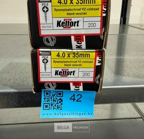 Kelfort spaanplaatschroef 4x35 PZ-2 - voldraad 2x 200st – kavel bij Belga Veilingen, Bree
