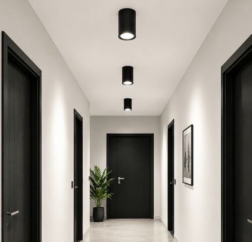 10 x LED Opbouw Spot 5W – 4200K Neutraal Wit - Zwart – IP20 – SANDRA-5/XL – kavel bij Belga Veilingen